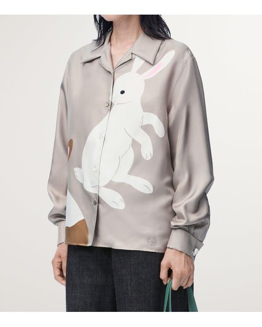 Loewe Gray X Suna Fujita Silk Rabbit Shirt
