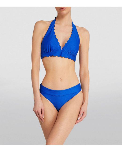 Heidi Klein Blue Forio Scallop Bikini Top