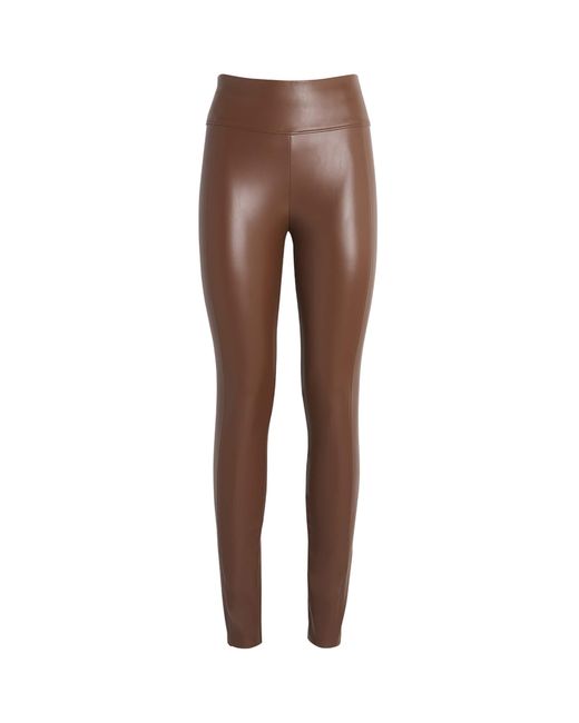 Wolford Brown Faux Leather Edie Forming Leggings