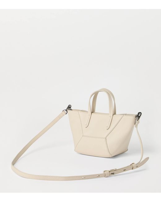 Brunello Cucinelli Natural Mini Calfskin Bc Duo Top-Handle Bag
