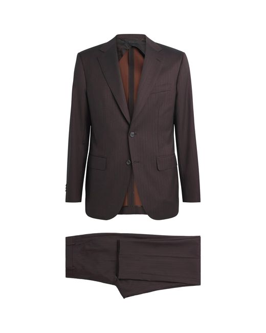 Brioni Black Wool-Silk Plume 2-Piece Suit for men