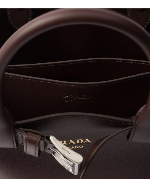 Prada Black Small Leather Buckle Tote Bag