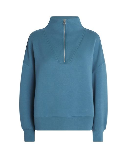 Varley Blue Doublesoft Hawley Half-Zip Sweatshirt