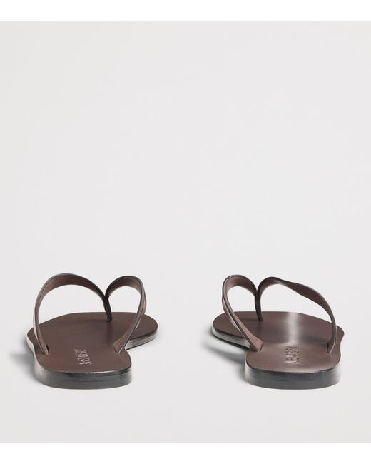 A.Emery Brown Leather Kinto Flip Flops