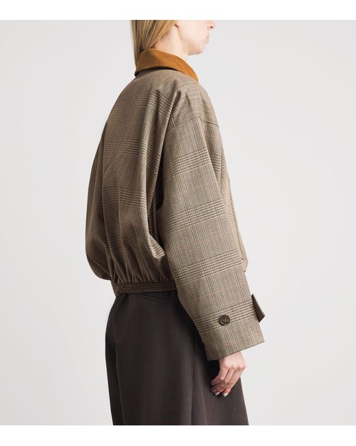Rohe Brown Virgin Wool Suede-Collar Blouson Jacket