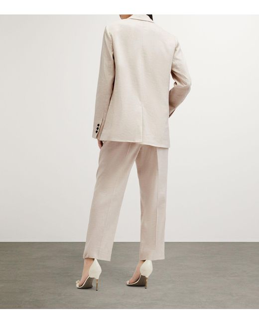 AllSaints White Linen-blend Whitney Trousers
