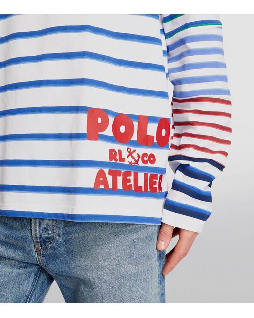Polo Ralph Lauren Blue Multi Stripe Long-sleeve T-shirt for men