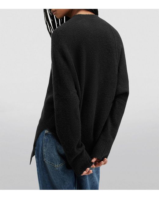 AllSaints Black Wool-blend Lock Sweater