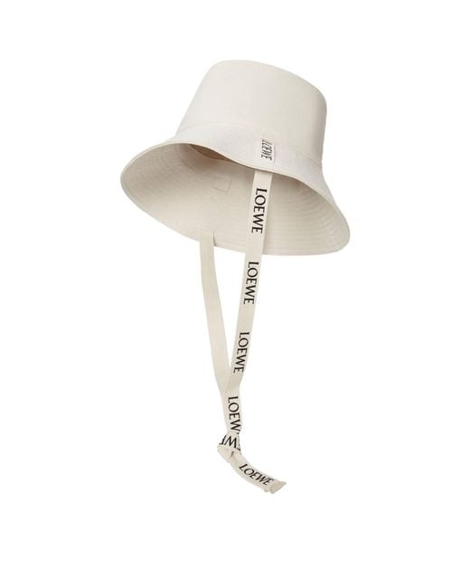 Loewe White Logo-strap Bucket Hat