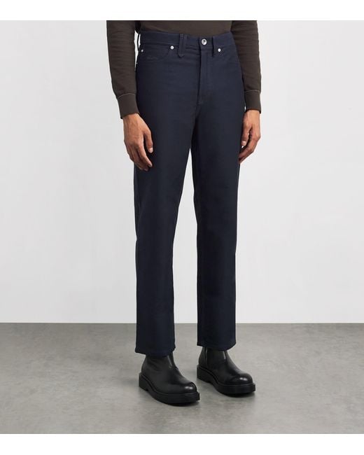 Brioni Blue Embroidered Slim Trousers for men