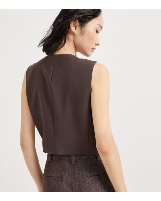 Brunello Cucinelli Brown Tropical Luxury Wool Vest