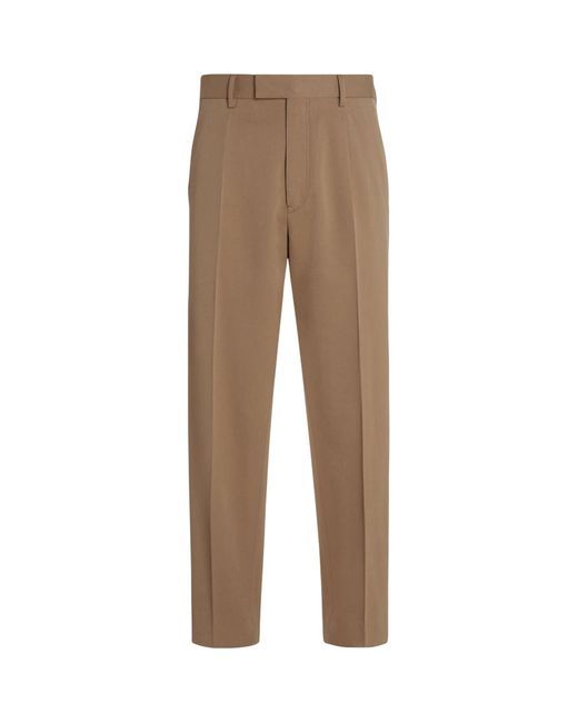 Zegna Natural Cotton-wool Trousers for men