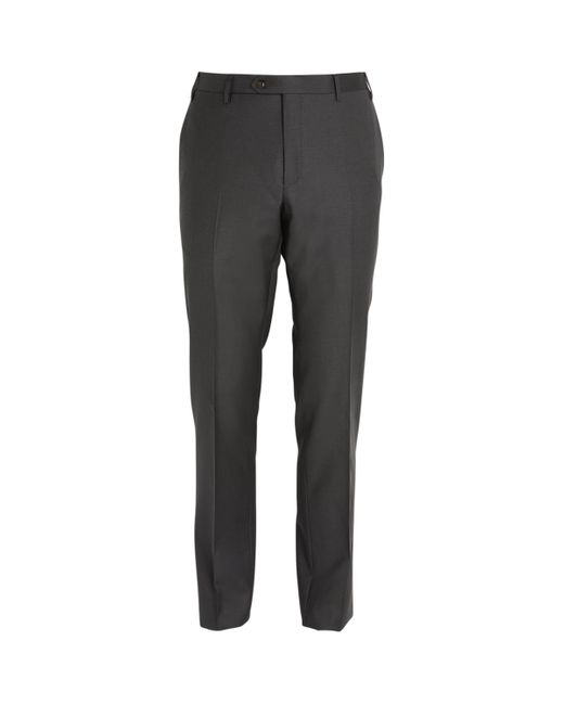 Corneliani Gray Virgin Wool Slim Tailored Trousers for men