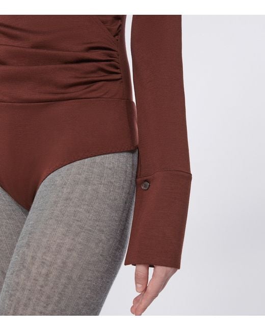 Max Mara Brown Wool Jersey Bodysuit