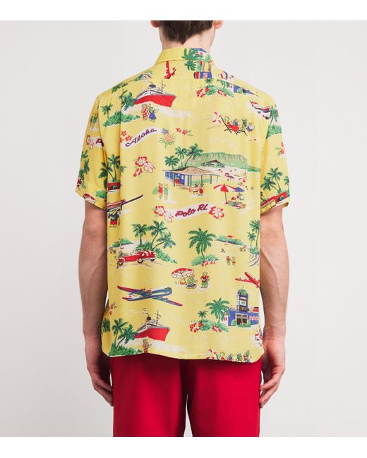 Polo Ralph Lauren Yellow Scenic Print Cuban Shirt for men