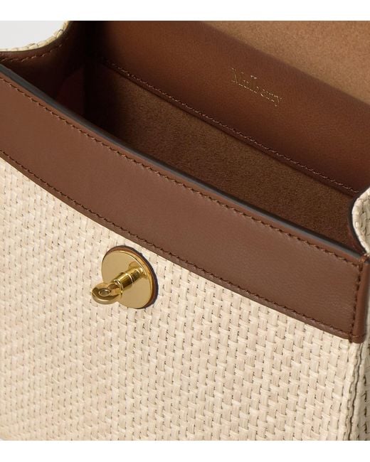 Mulberry Brown Small Raffia Antony Messenger Bag
