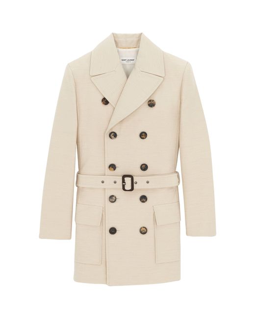 Saint Laurent Natural Wool-blend Overcoat