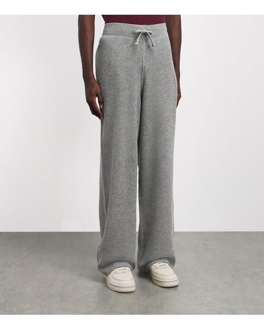Polo Ralph Lauren Gray Wool-Cotton Waffle Knit Sweatpants for men