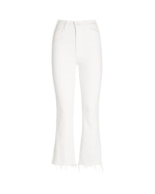 Mother White The Hustler Ankle Fray Jeans