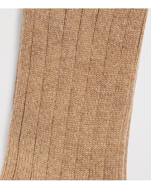 Pantherella White Cashmere-Blend Waddington Socks for men