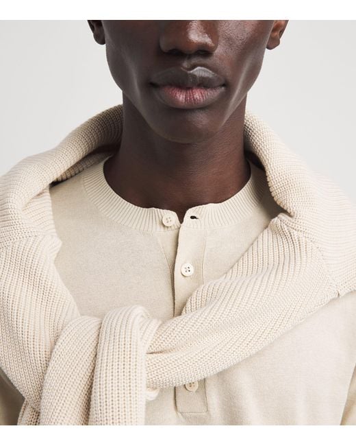 Jonathan Simkhai Natural Silk-Blend Dolton Henley T-Shirt for men