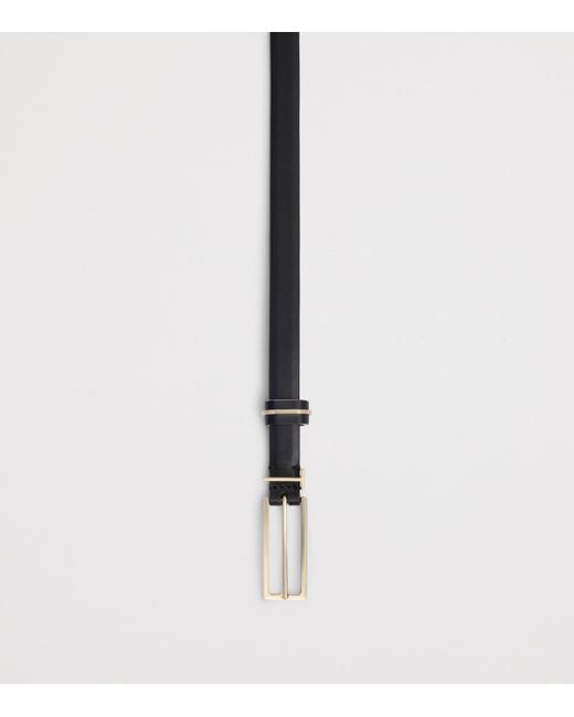 Tom Ford White Leather T Icon Belt