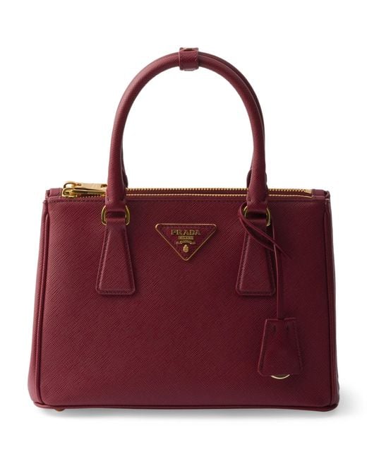Prada Red Small Saffiano Leather Galleria Top-Handle Bag