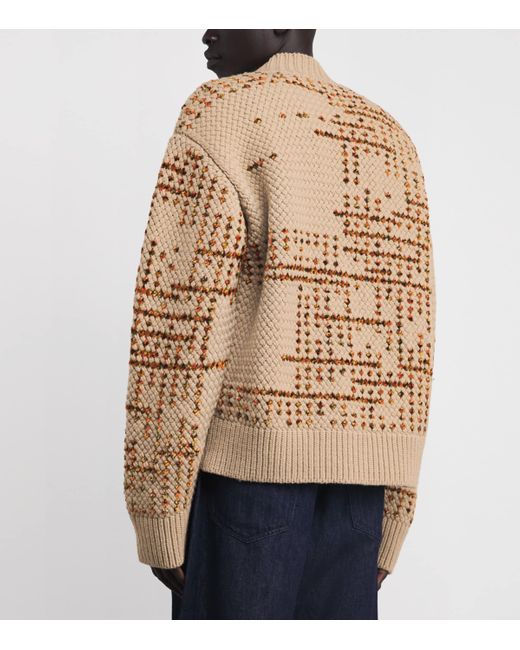 Dries Van Noten Natural Wool-Blend Digital Jacquard Sweater for men