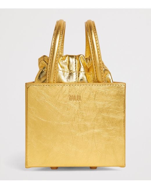 TALEL PARIS Metallic Leather Triangle Top-Handle Bag