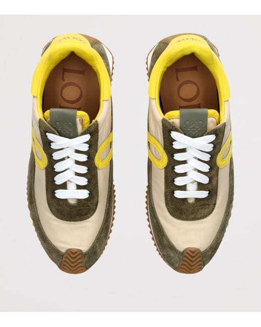 Loewe Yellow Suede Flow Runner Sneakers