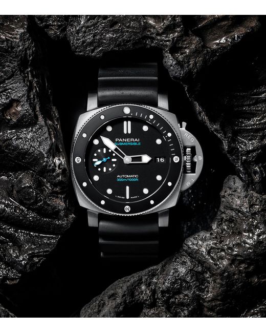 Panerai Black Stainless Steel Submersible Watch 42mm for men