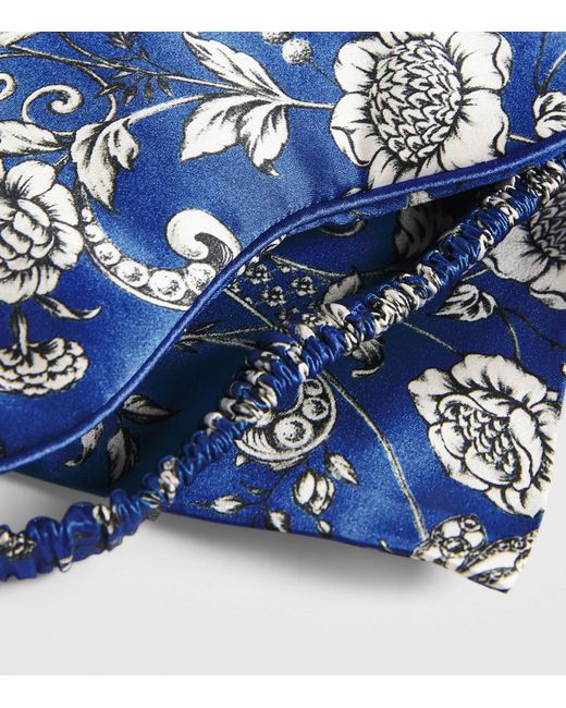 Harrods Blue Silk Butterfly Print Sleep Mask