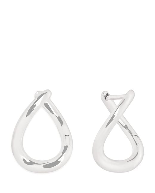 Astrid & Miyu White Molten Hoop Earrings