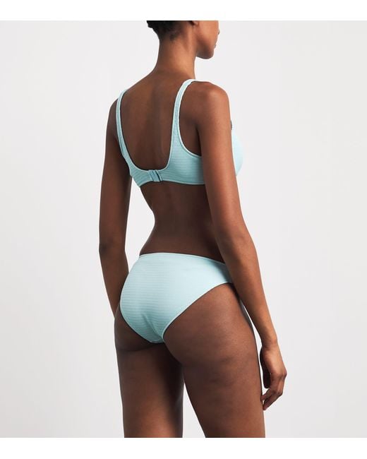 Wolford Blue Textured Underwired Bikini Top