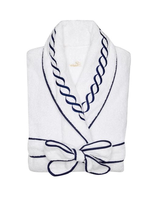 Pratesi White Cotton Treccia Bathrobe