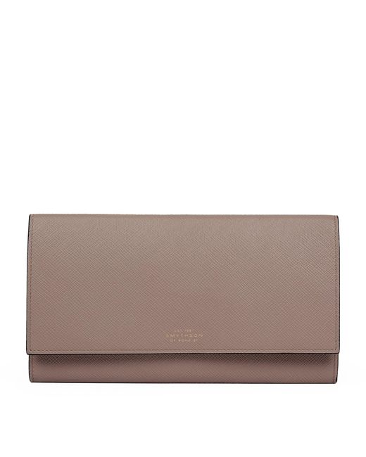 Smythson Brown Leather Marshall Travel Wallet