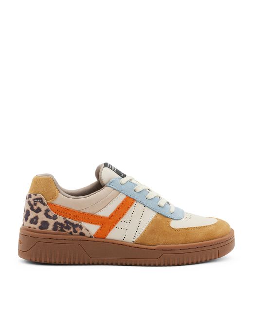AllSaints Brown Leather Vix Sneakers