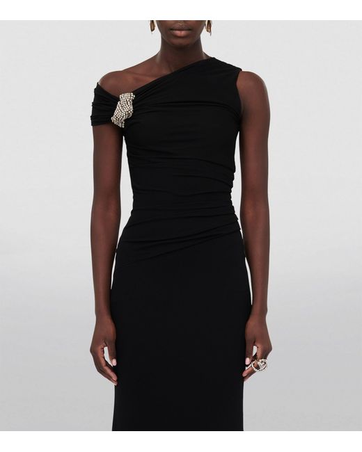 Alexander McQueen Black Crystal-embellished Maxi Dress