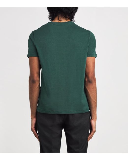 Isaia Green Silk-Cotton T-Shirt for men