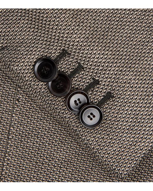 Brioni Gray Silk-Wool Single-Breasted Blazer for men