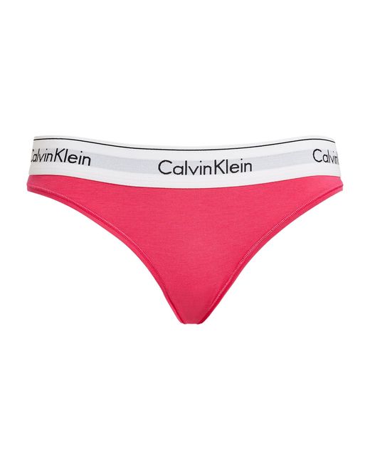 Calvin Klein Modern Cotton Logo Thong in Pink Lyst Canada