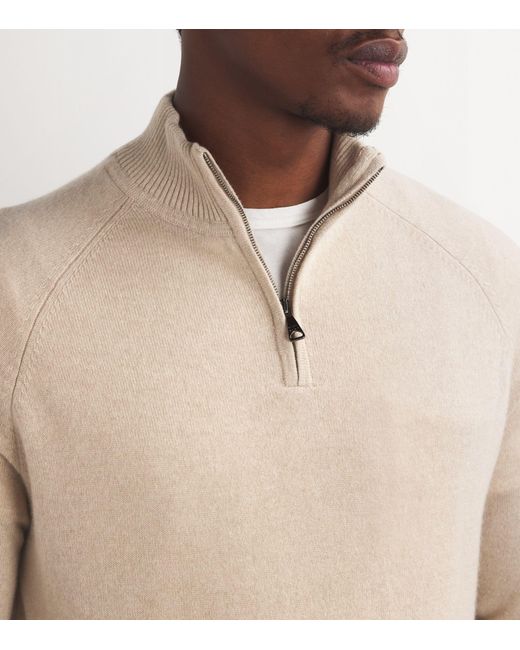 Derek Rose Natural Cashmere Half-zip Finley Sweatshirt for men