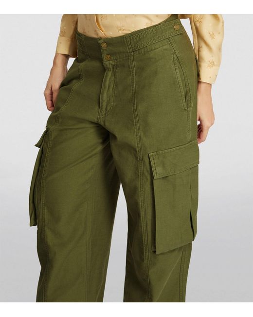FRAME Cropped stretch-cotton twill cargo pants