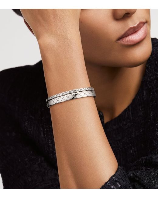 Chanel White And Diamond Coco Crush Bangle