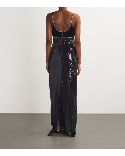 Rebecca Vallance Black Sequinned Lena Gown