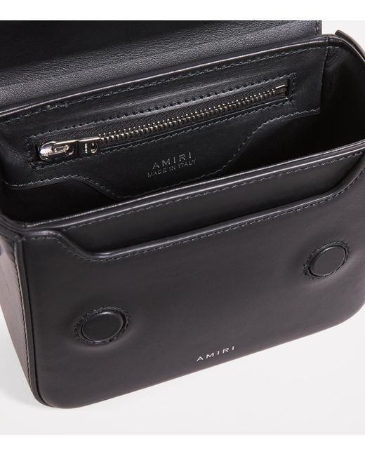 Amiri Black Leather Micro Ma Bag for men