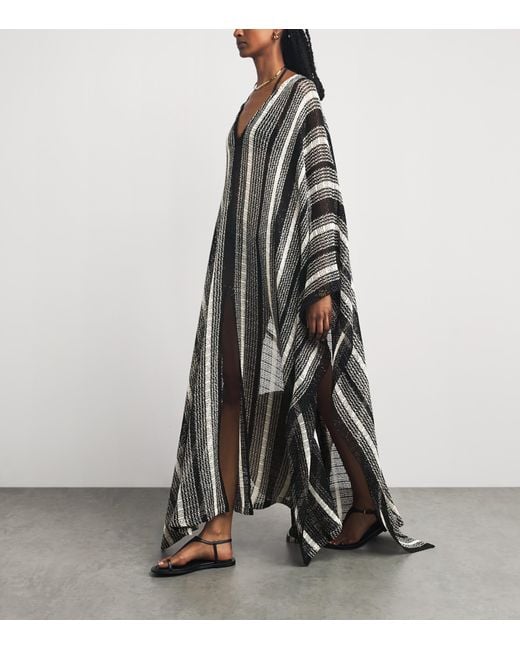 Missoni Gray Crochet Stripe Maxi Kaftan