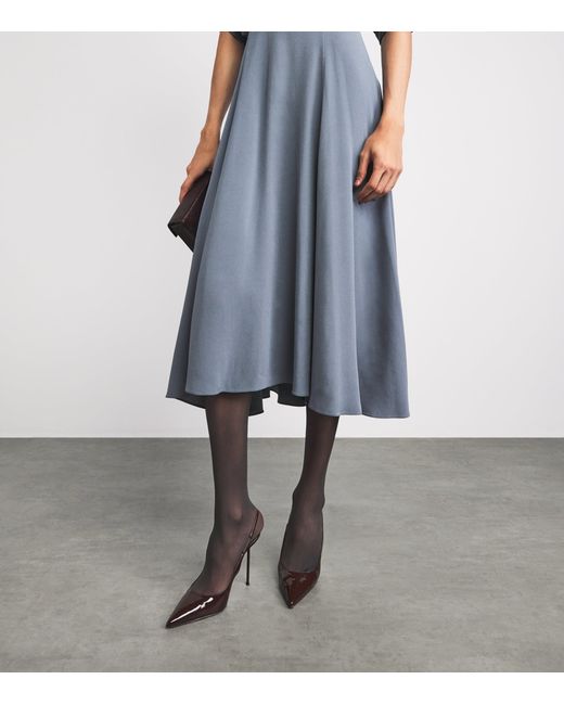 Agnona Blue Draped Kimono Maxi Dress