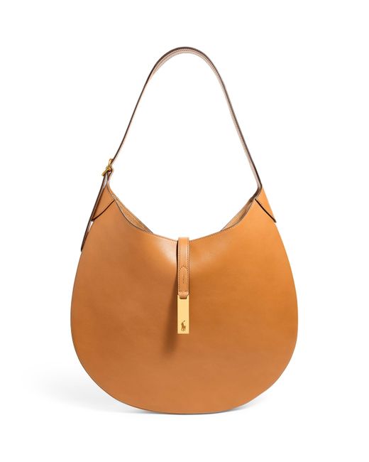 Polo Ralph Lauren Brown Medium Polo Id Shoulder Bag