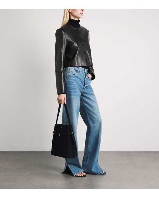 Brandon Maxwell Black Ryder Leather Jacket